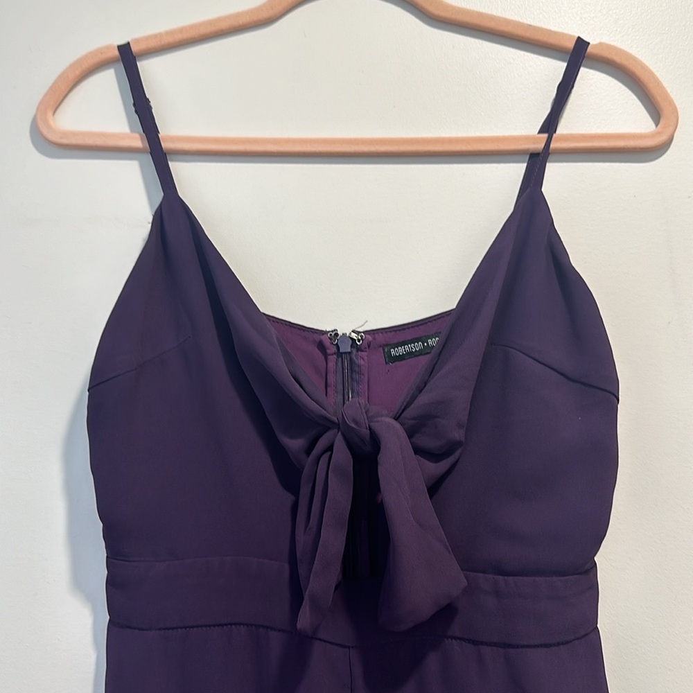 NWOT Dark Purple Tie Front Romper